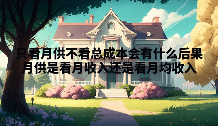 只看月供不看总成本会有什么后果 月供是看月收入还是看月均收入