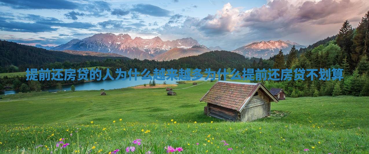 提前还房贷的人为什么越来越多_为什么提前还房贷不划算